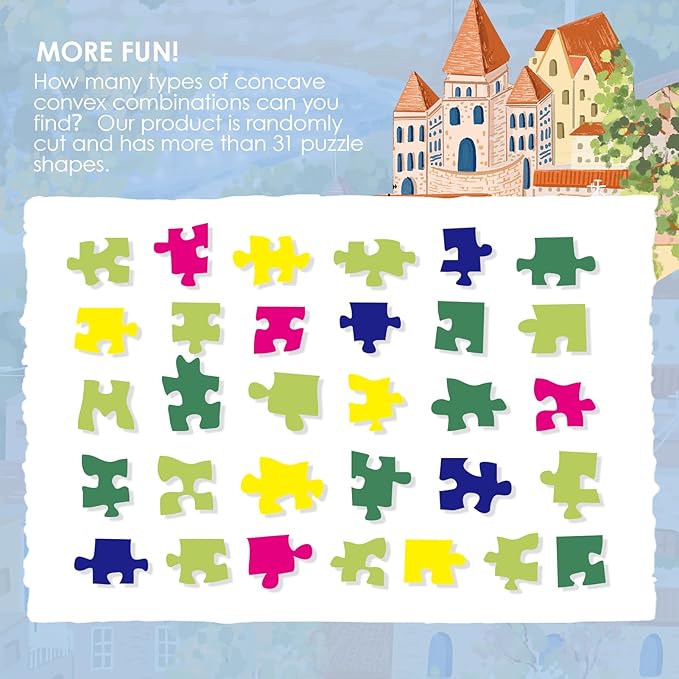 MOMIBOOK Puzzles for Adults 1000 Pieces Jigsaw Puzzles of Go for A Walk, Painting Image Difficult Challenging Hard Impossible Puzzle Unique Funny Party Christmas Birthday Gifts