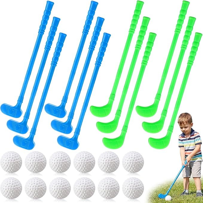 24 Pcs Plastic Mini Golf Clubs for Toddlers, Kids Golf Clubs Toy Set, Toy Balls for Kids Toddlers Outdoor Indoor Lawn Sports for Boys Girls (Simpel)