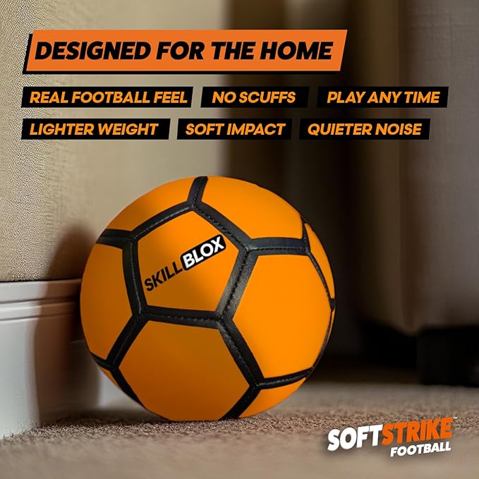 SoftStrike Home Indoor Skills Training Soccer Ball - Soccer Gifts for Boys - Skills Ball for House - Size 4