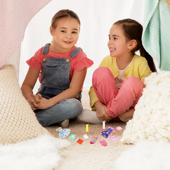22 Pcs Mini 5 inch Doll Clothes and Accessories Including 4 Sets Fashion Dresses 4 Casual Tops and Pants Outifits 4 Swimsuits with 4 Shoes 2 Glasses 2 Shoulder Bag for 5-5.3 Inch Dolls