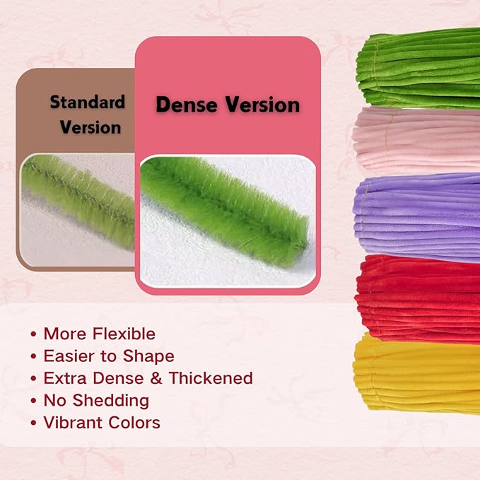balinging 400pcs Pipe Cleaners Craft for Flowers with Glue Gun,Chenille Stems for DIY Flower Making Kit,Pipe Cleaners Projects Creative for DIY Art and Craft,Ideal for Holiday Decoration(Tulip)