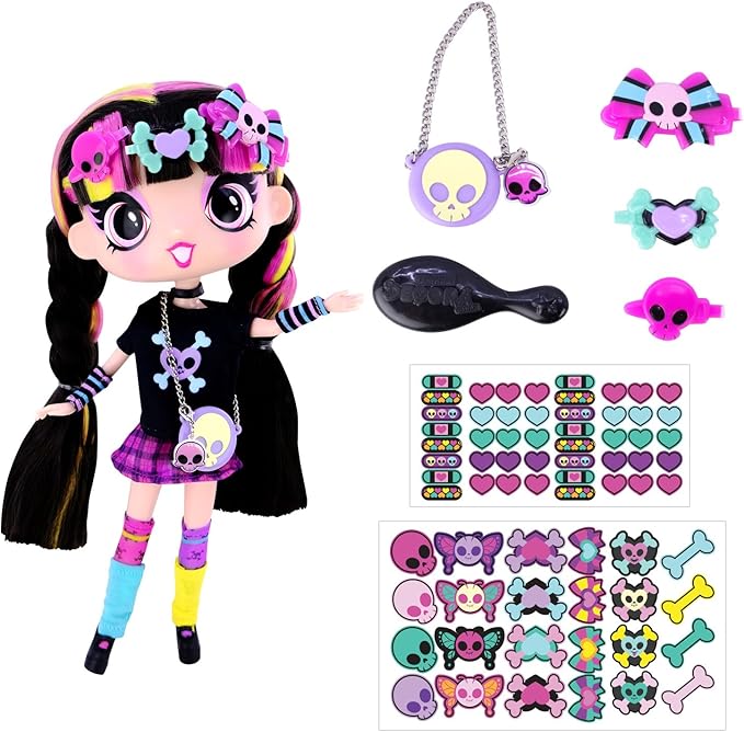 Decora Fashion Girlz 11" Doll - Luna Stickers & Endless Style Fun for Creative Play