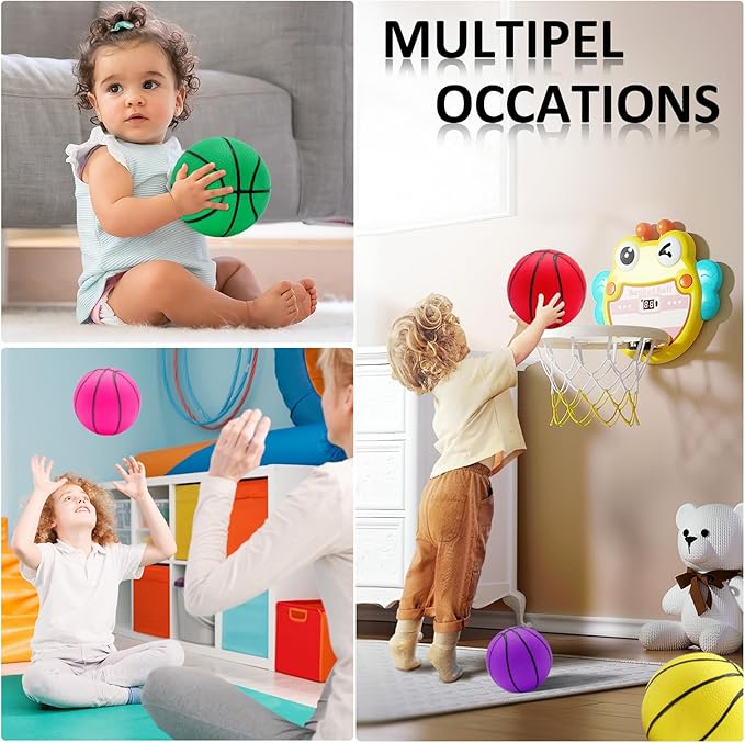 42Pcs 5" Mini Basketball Set, PVC Small Basketballs for Over The Door Hoop Games, Party Favors, Indoor/Outdoor Play, Adults & Kids, Pool & Beach, Colorful