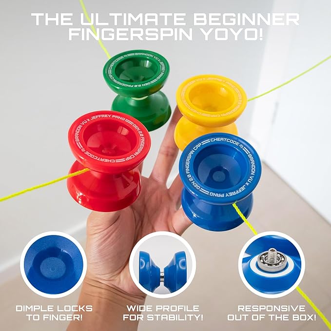 Cheatcode Yoyo by Brandon Vu | Master Fingerspin Tricks | Responsive & Unresponsive Yo-yo for Kids, Teens & Adults | Great Yo Yo for Beginners | Extra Professional Ball Bearing Kit Included | Offset