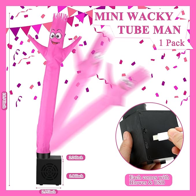 Poen Easter Gifts for Kids Mini Wacky Waving Inflatable Tube Guy with Blower Gag Toy Gift Inflatable Tube Man Birthday Desktop Decor Dancing Blow up Man for Office Party Decor(Cheeky)