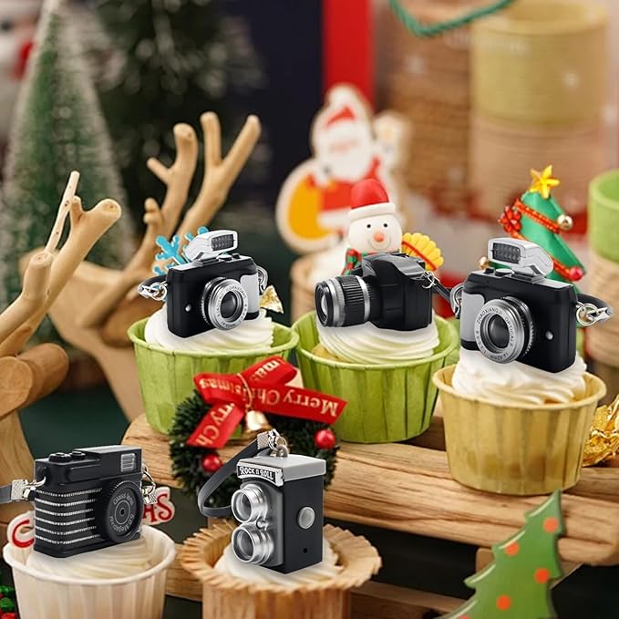 4 Pcs Miniature Camera 1:4 Scale Mini SLR Camera Prop Ornament Vintage Camera Model Mini Decoration Accessories Photography Props