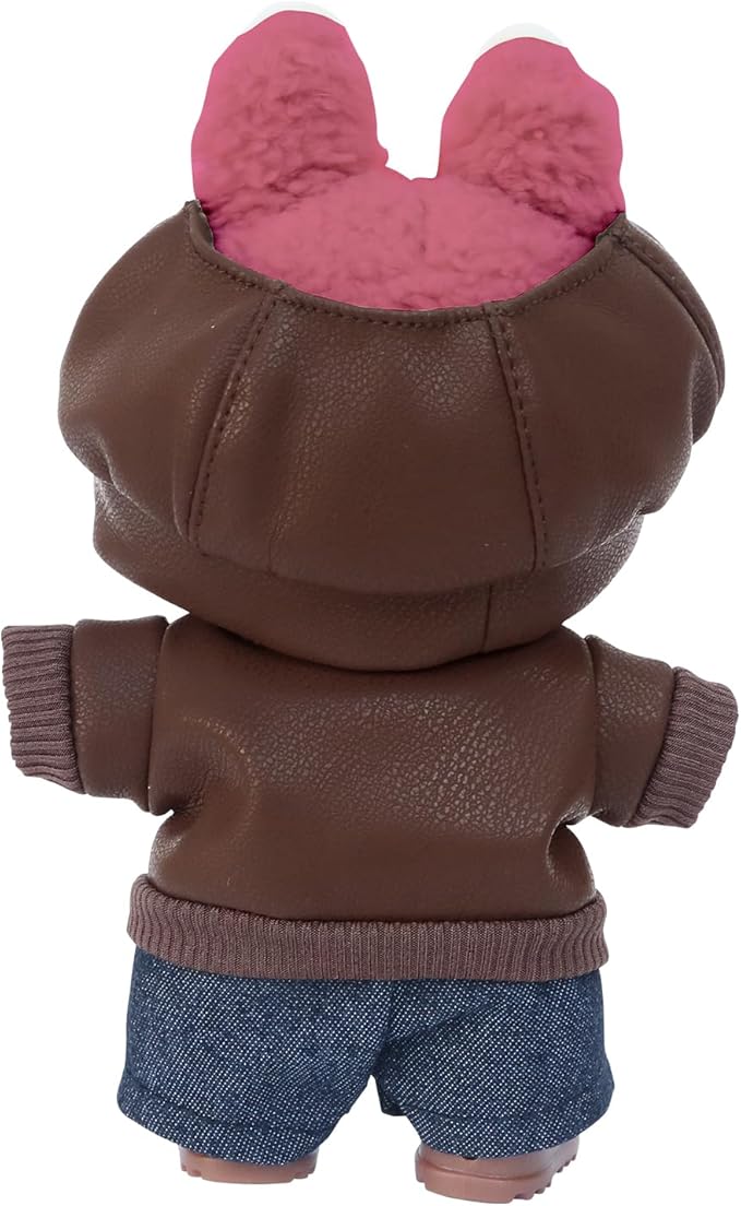 17cm Doll Clothes Sets(No Doll) Brown Leather Jacket Outfits Handcrafted Designer Clothes Including Hat Jacket Trousers and Shoes