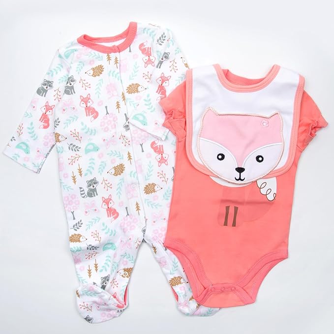 Reborn Girl Doll Clothes Red Fox Suit for 20- 22 inch Reborn Baby Doll Matching Outfit Accessories 3pcs