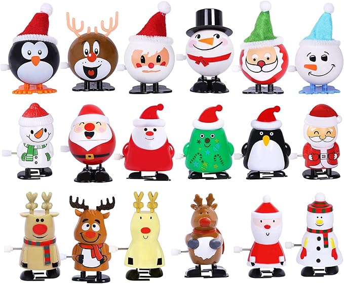 Max Fun 18pcs Christmas Stocking Stuffers Wind Up Toys Assortment for Party Favors & Goody Bag Fillers