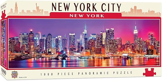 MasterPieces Cityscape Panoramics 1000 Puzzles Collection - New York Panoramic 1000 Piece Jigsaw Puzzle