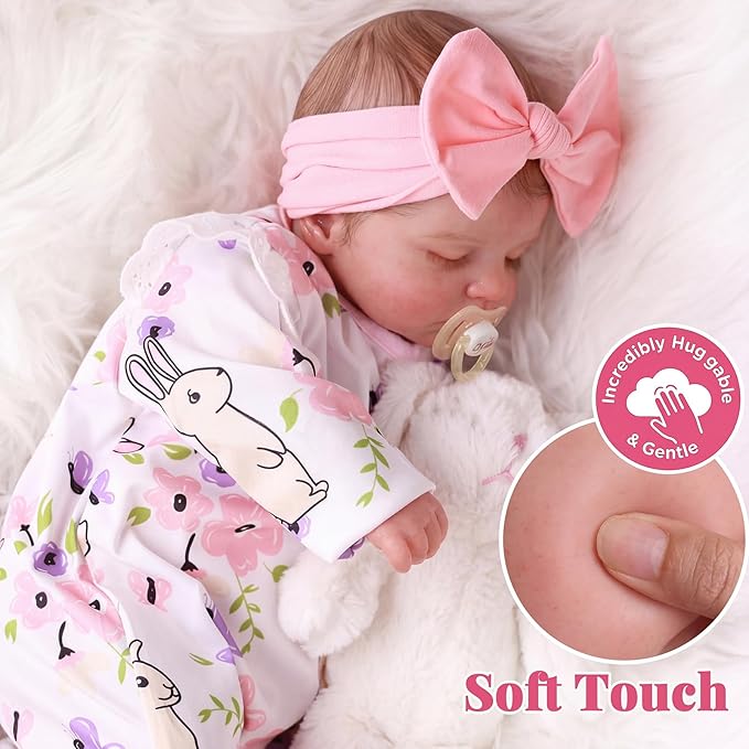BABESIDE Lifelike Reborn Baby Dolls Girl - 20 Inch Realistic Newborn Baby Dolls with Poseable Body, Real Life Baby Dolls with Accessories for 3+ Year Old Girls Gifts, Pretend Play, Collection