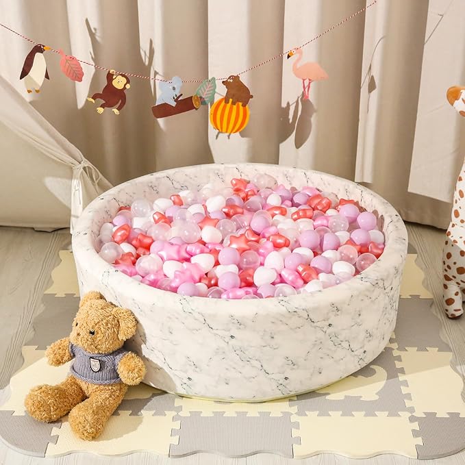 Star Ball Pit Balls for Toddlers- 200 Pcs Crush Proof Plastic Toy Balls for Toddler Ballpit, Ball Pits Play Tent, Baby Pool Water Toys, Christmas Party Decoration, Photo Props