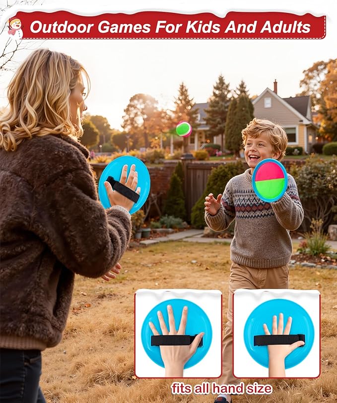 Toss and Catch Ball Game Set Easter Basket Stuffers for Kids Toddler, Toys for 3 4 5 6 7 8 Year Old Boys Girls Birthday Gift, Yard Outdoor Games for Kid Ages 4-8 8-12 Beach Pool