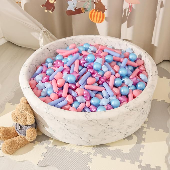 STARBOLO Ball Pit Balls for Toddlers - 500 Count Ball Pit Balls Crush Proof Plastic Toy Balls for Toddlers Ball Pits, Ball Pit Play Tent, Baby Pool Water Toys,500pcs(Mermaid)