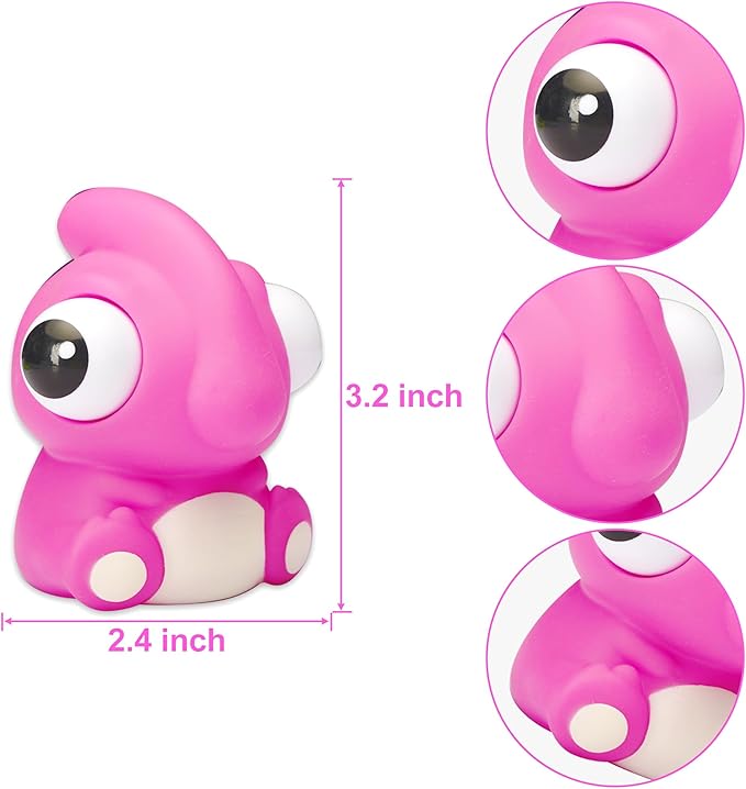 8 Pcs Animal Squeeze Toys with Pop Out Eyes Eye Popping Stress Relief Toy Balls Fun Fidget Gagdets for Kids Birthday Party Favors