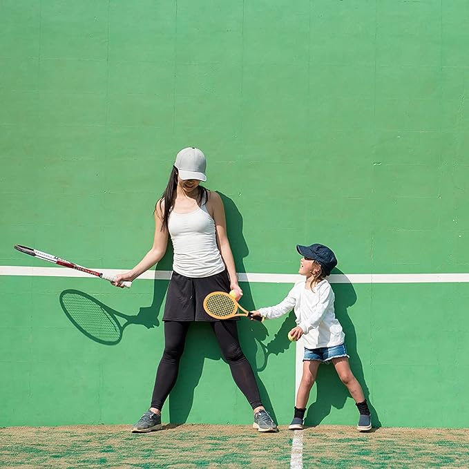 Crefotu Kid Tennis Racket Set for Toddler,Children,Sponge Handle, includes 6 Badminton, 1 Tennis Ball, Bag and 2 Balls - Increase Children's Sports,Improve Tennis Skills