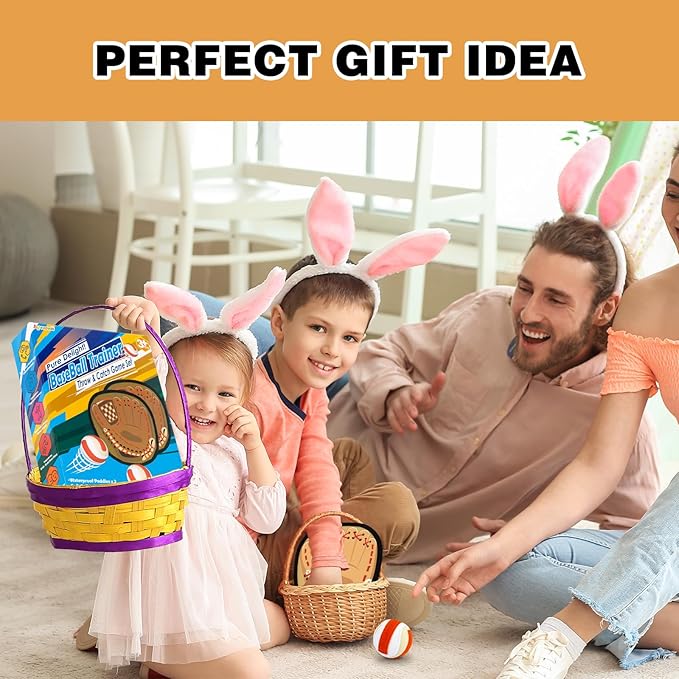 Toss and Catch Ball Game, Kids Toddler Sports Toy for Boys Girls 3 4 5 6 7 8 Year Old, Baseball Glove & Sticky Balls Set for Birthday Xmas Gifts Stocking Stuffer, Great Outdoor Yard Lawn Beach Games