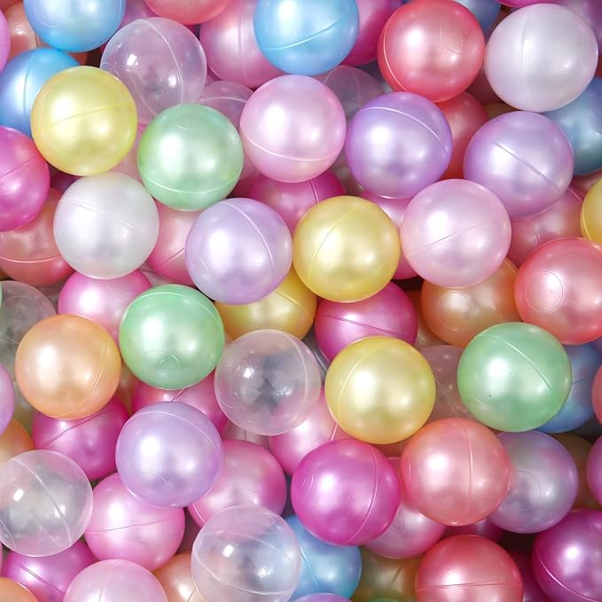 STARBOLO Ball Pit Balls for Toddlers Pack of 100 200 500 - BPA&Phthalate Free Non-Toxic Crush Proof Soft Plastic Balls for 1-5Years Old Toddlers Girl Kids Birthday Pool Playpen Tent Party