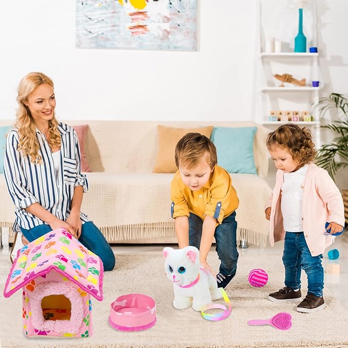 ZNTWEI American Doll Clothes and Accessories - Pet Kitty Play Set fit 18 Inch American Doll Including Pet Nest, Cat Pot, 18 Inch Clothes, Toy Ball, Hair Comb, Toy Fish