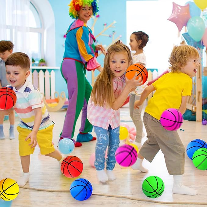 6Pcs 5Inch Mini Toy Basketballs,Colorful Rubber Inflatable Basketball with Pump for Toddlers Kids Pool,Basketball Hoop,Beach Sports Game,Party Favor Indoors Outdoors