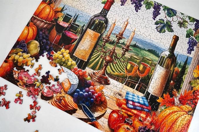 Springbok Vineyard View 500 Piece Jigsaw Puzzle for Adults - Wine and Fall Puzzle - Unique Cut Pieces - Made in USA