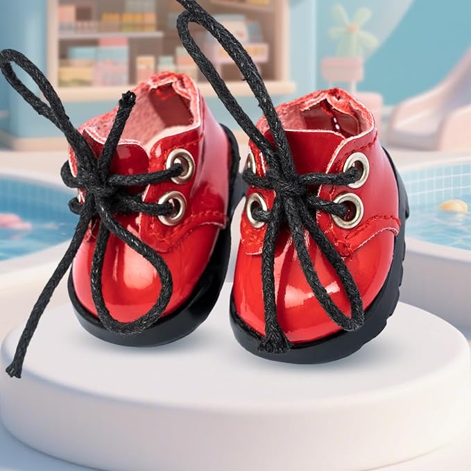 15-17cm Doll Shoes for 15-17cm Doll Boots, 6.7 inch Doll Shoes Accessories (red)