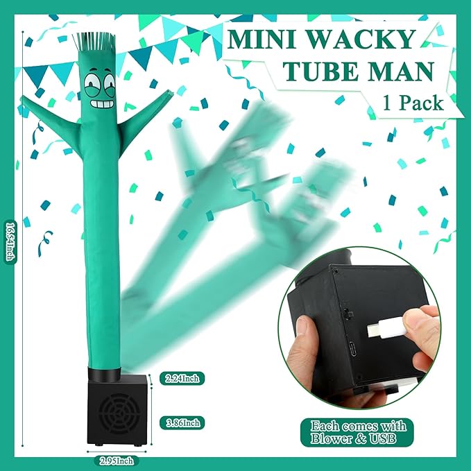 Poen Easter Gifts for Kids Mini Wacky Waving Inflatable Tube Guy with Blower Gag Toy Gift Inflatable Tube Man Birthday Desktop Decor Dancing Blow up Man for Office Party Decor(Wacky)