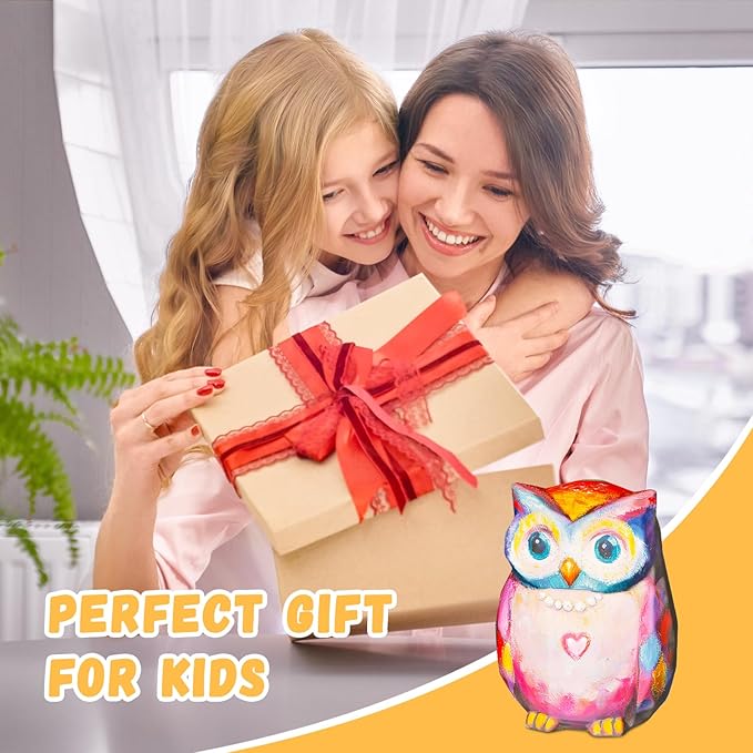 Paint Your Own Owl Lamp Kit, Art Supplies Arts and Crafts for Kids Ages 8-12, DIY 3D Owl Night Light, Creativity Painting Kit Toy for Girl Boy Teen, Kids Birthday Gift Ages 3 4 5 6 7 8 9 10 11 12+