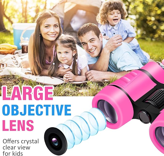 Binoculars for Kids with Unicorn Stickers Girls Gifts for Age 3, 4, 5, 6, 7, 8, 9 + Years Old Boys Girls, Kids Binoculars Outdoor Toys for Sports and Outside Play, Bird Watching (Unicorn)