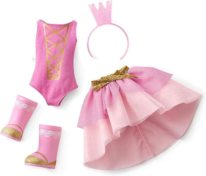 American Girl WellieWishers 14.5-inch Ashlyn Doll with Pink Leotard, Glitter Skirt, Headband, and Boots, For Ages 4+