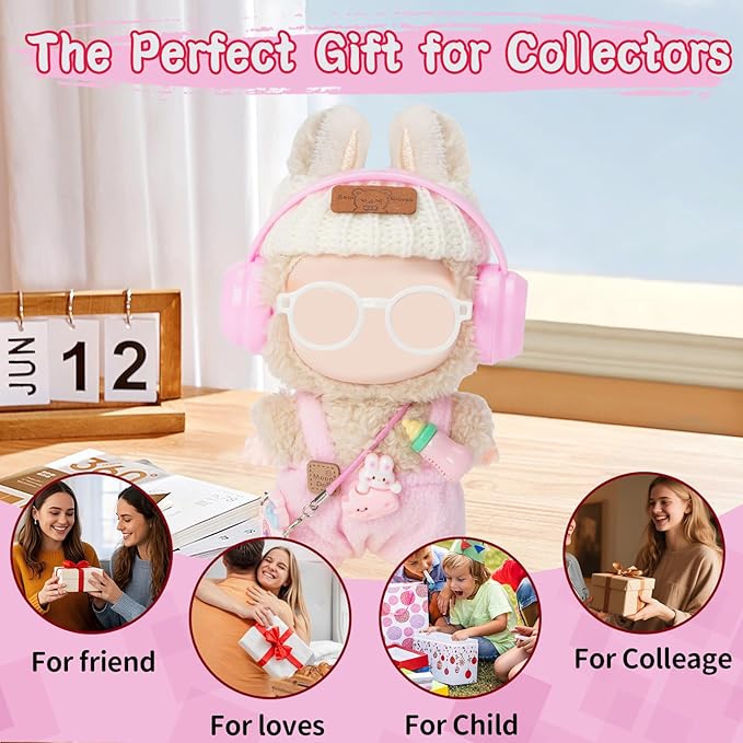 8-Piece Set Dolls Clothes(NO Doll), 17cm Dolls Cute Outfit Accessories, Small Clothes Set for Doll, Gift for Women(Pink)