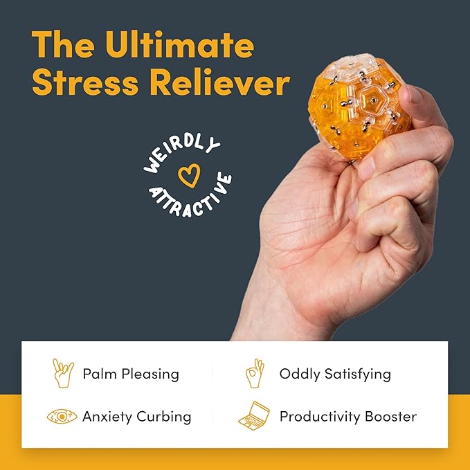 Speks Geode Magnetic Fidget Toy | Sensory Desk Toy for Adults & Teens 14+ | Stress Relief Gift | Sphere, Topaz