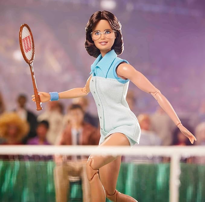 Barbie Inspiring Women Series Billie Jean King Collectible Doll, Approx. 12-in, Wearing Tennis Dress and Accessories, with Doll Stand and Certificate of Authenticity