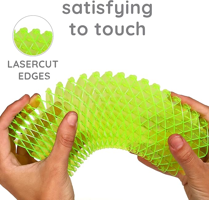 Morf Fidget Sensory Spring Green – 3D Slug Spring Toy for Kids, Teens, and Adults - Stretchy, Quiet, Stress and Anxiety Relief, Focus - for Play, School, Work Gifts, Great for Classroom, Office