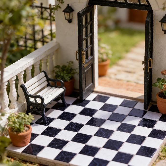 NUOBESTY 18Pcs Dollhouse Floor Sheet Mini Floorboard Wood Dollhouse Flooring Decoration Doll House Furniture Accessories