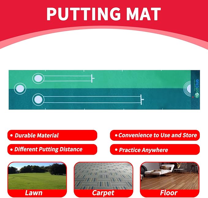 Nattork Toddler Golf Set with Putting Mat for Boys Girls Aged 1 2 3 Years Old, Upgraded Kids Golf Cart with 4 Clubs & 12 Balls, Outdoor Indoor Sports Toy Birthday Gift, Blue