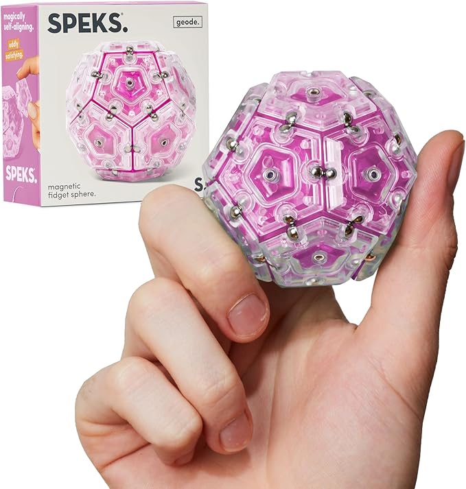 Speks Geode Magnetic Fidget Toy | Sensory Desk Toy for Adults & Teens 14+ | Stress Relief Gift | Sphere, Rose