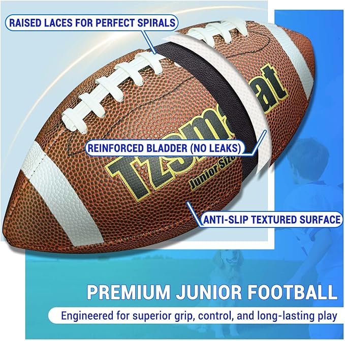 6Ft Inflatable Football Target Toss Game - Giant Outdoor Carnival Party Games for Backyard & Tailgate - Arcade Sports Toy with Electric Pump - 4 Easy-Grip Balls Gifts for Boys 3 4 5 6 7 8-12 Year Old