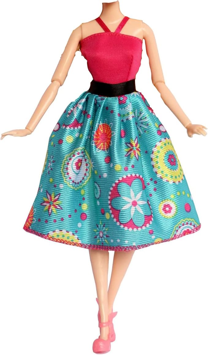 Doll Clothes, 5 Sets Outfits Winter Dresses Pants Windbreaker Hat for 11.5 inch Dolls Accessories Random Style (E)