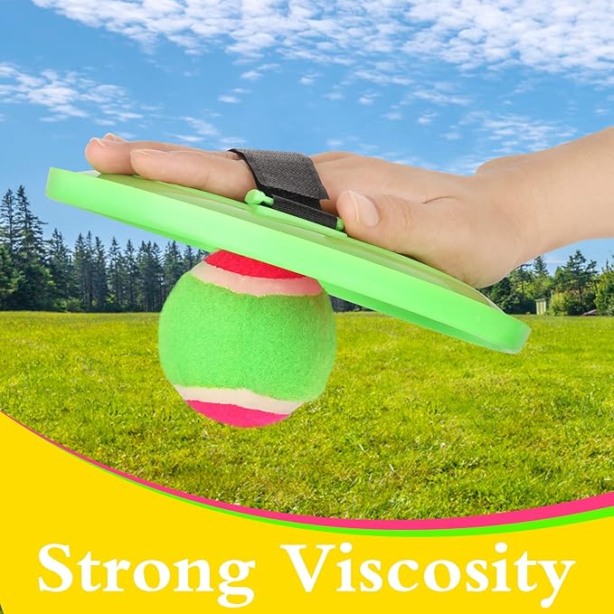 Hxezoc Toss and Catch Ball Set Catch Game Toys with 4 Paddles 6 Balls and 1 Storage Bag, Ball Sports Toys for Kids and Adults Family School Outdoor Games, Beach Playground Yard Games Supplies