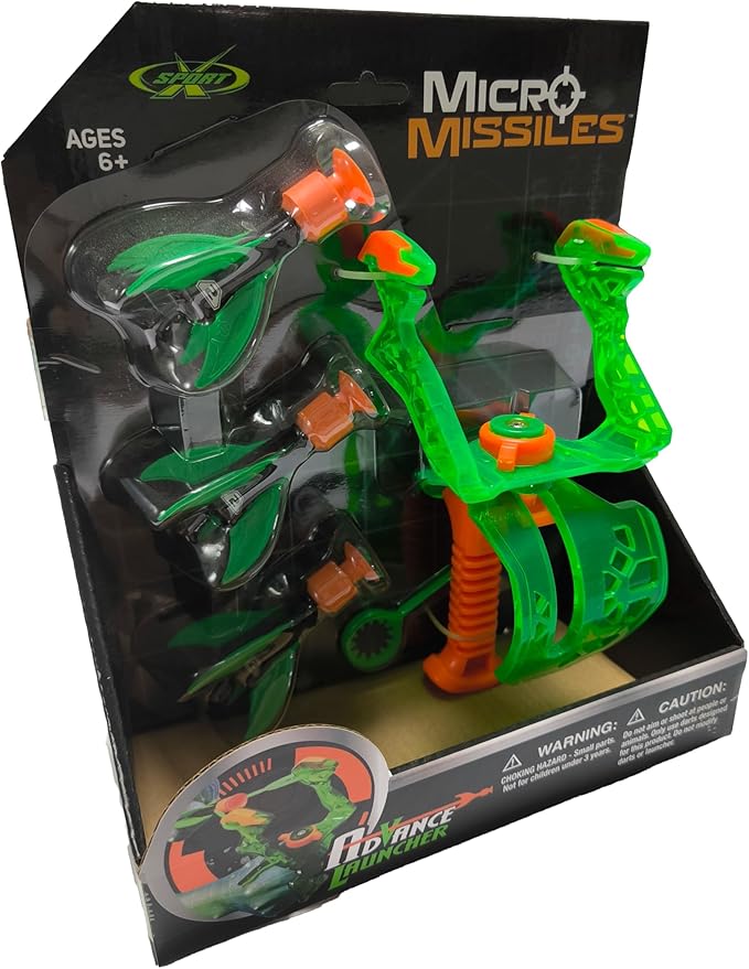 Amazing Toyz Micro Missile Rocket Launcher Toy Slingshot for Kids Adults Soft Rubber Suction Cup Sticky to Target 3 Inches Indoors Battle Sport Game Set