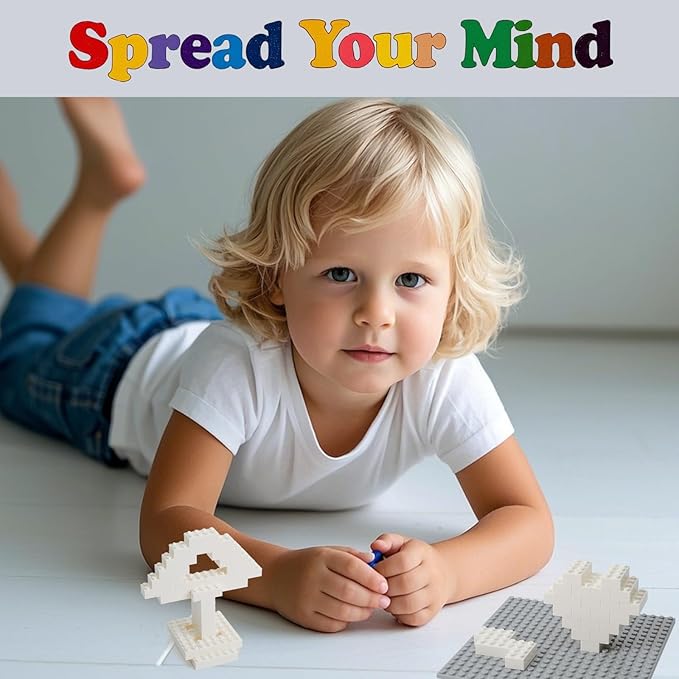 500 Piece Classic Building Bricks and 1 Gray Baseplate, 2x4 Bricks Bulk Creative Building Toys, Blocks Bulk for Kids Ages 6+, White(Small Bricks, 1.25x0.62x0.47 in)