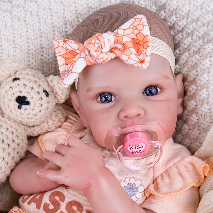 Aori Reborn Baby Dolls Girl Lifelike - Realistic 20-Inch Newborn Baby Girls with Poseable Limbs and Feeding Kit, Gift for Kids 3+, Pre-Parents, Grand-Parents, Collectors