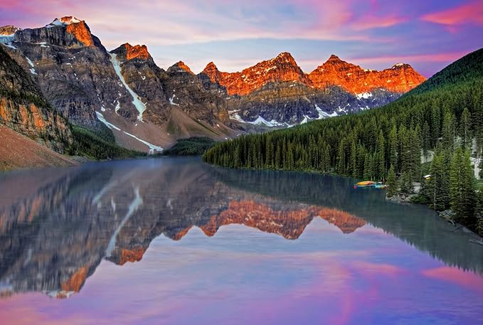 CHengQiSM 1000 Pieces Jigsaw Puzzle for Adults, Moraine Lake Landscape, Premium Quality, 1000 Count, Home Decoration, Brain Teaser, Gift