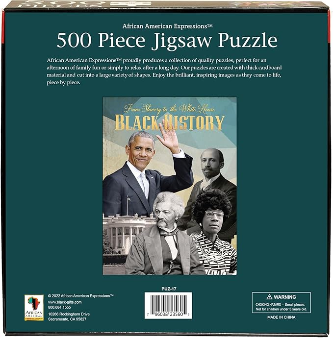 African American Expressions - from Slavery to The White House Black History Puzzle – 500-Piece African American Jigsaw Puzzle for Adults | Inspiring Cultural Journey