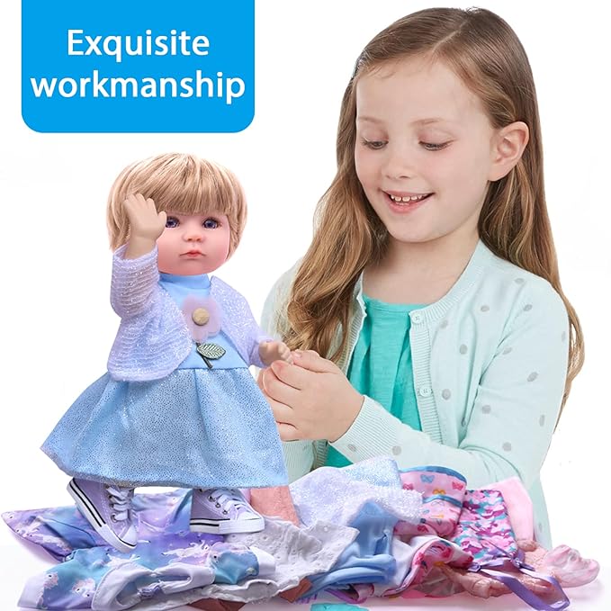 Alive-Baby Doll Clothes and Accessories - 6 Sets for 12 Inch Dolls - Dress, Pajamas, Lovely Outfits for Christmas, Birthday