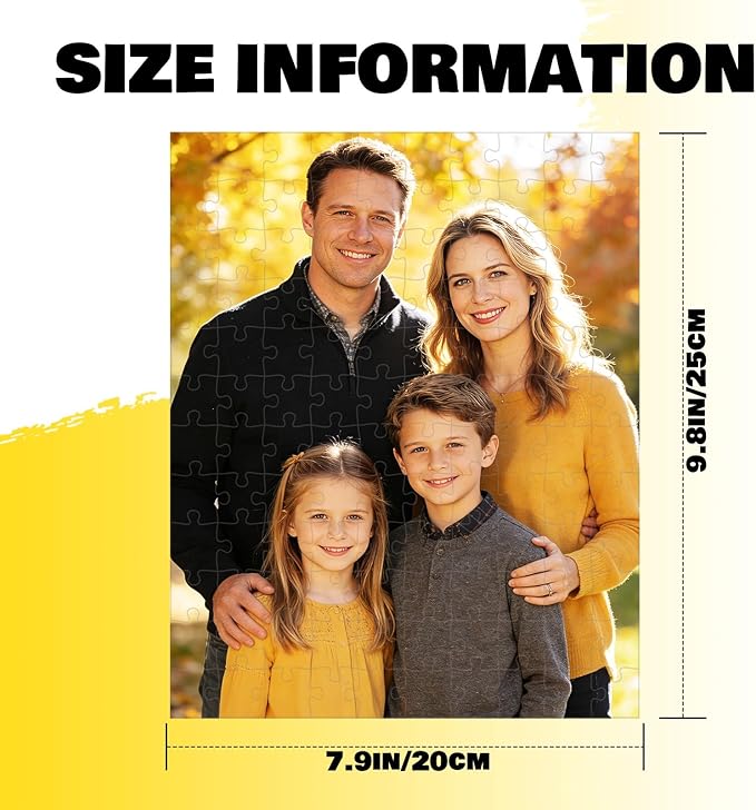 Custom Puzzle from Photo, Personalized Puzzle for Adults 120/200/300/500/1000 Pieces, Customized Jigsaw Puzzle Gift for Family, Wedding, Friend