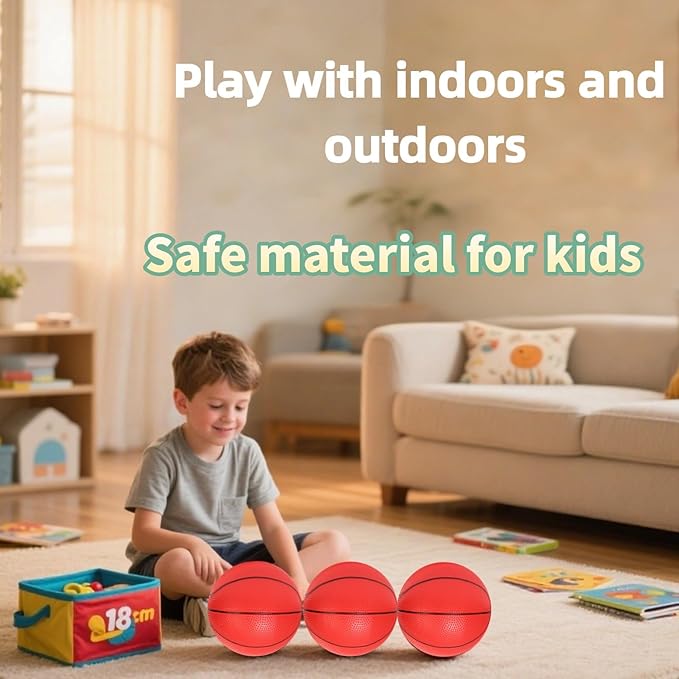 Mini Basketballs 3 Pack - 7inch Small Basketball Size 3 Set with Pump Needle - Ideal for Mini Hoop, Outdoor & Indoor Play - Kids Basketball Party Favors
