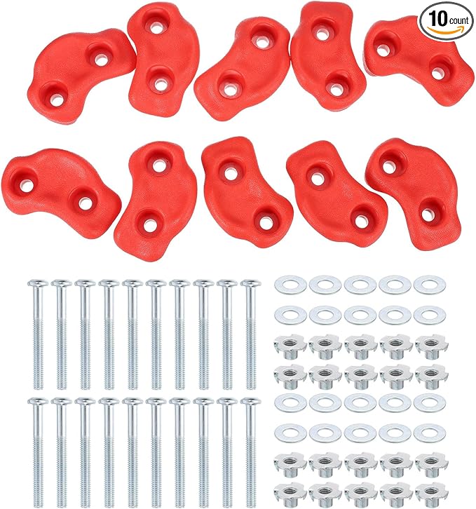PATIKIL Climbing Rock Wall Grips Play Set Climber Attachments with Double Hole for Playground Accessory Indoor Outdoor