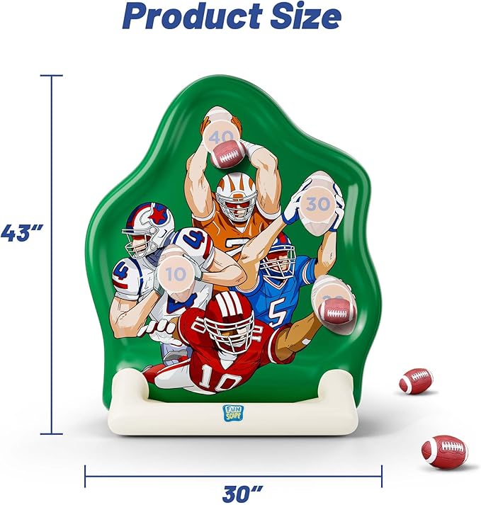 Funscape Kids Fun Pool Toys, Inflatable Football Toss Target Game, Swimming Pool Floats, Beach Yard Outdoor Water Play, Summer Party Birthday Sport Gift 3 4 5 6 7 8 9 12 Yrs Boy Girl Teen